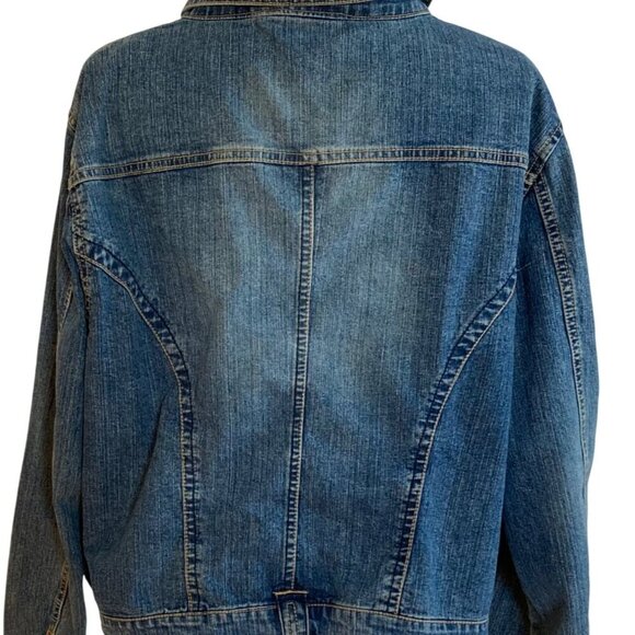 Vintage Cato Denim Jacket Womens 22 24 Blue Pockets Button Closure Jean Jacket - Picture 9 of 11